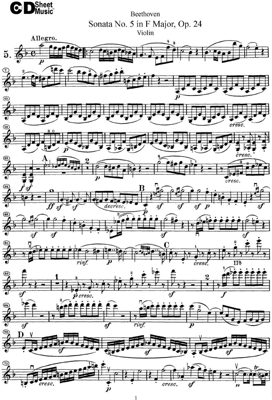 Violin Sonata No.5 in F Major Op.24