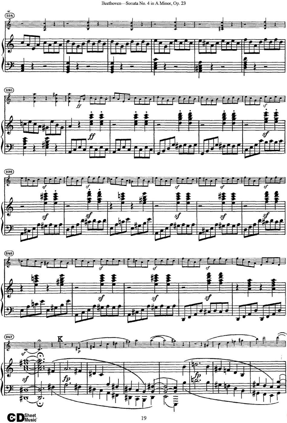 Violin Sonata No.4 in A Minor Op.23（小提琴+钢琴伴奏）