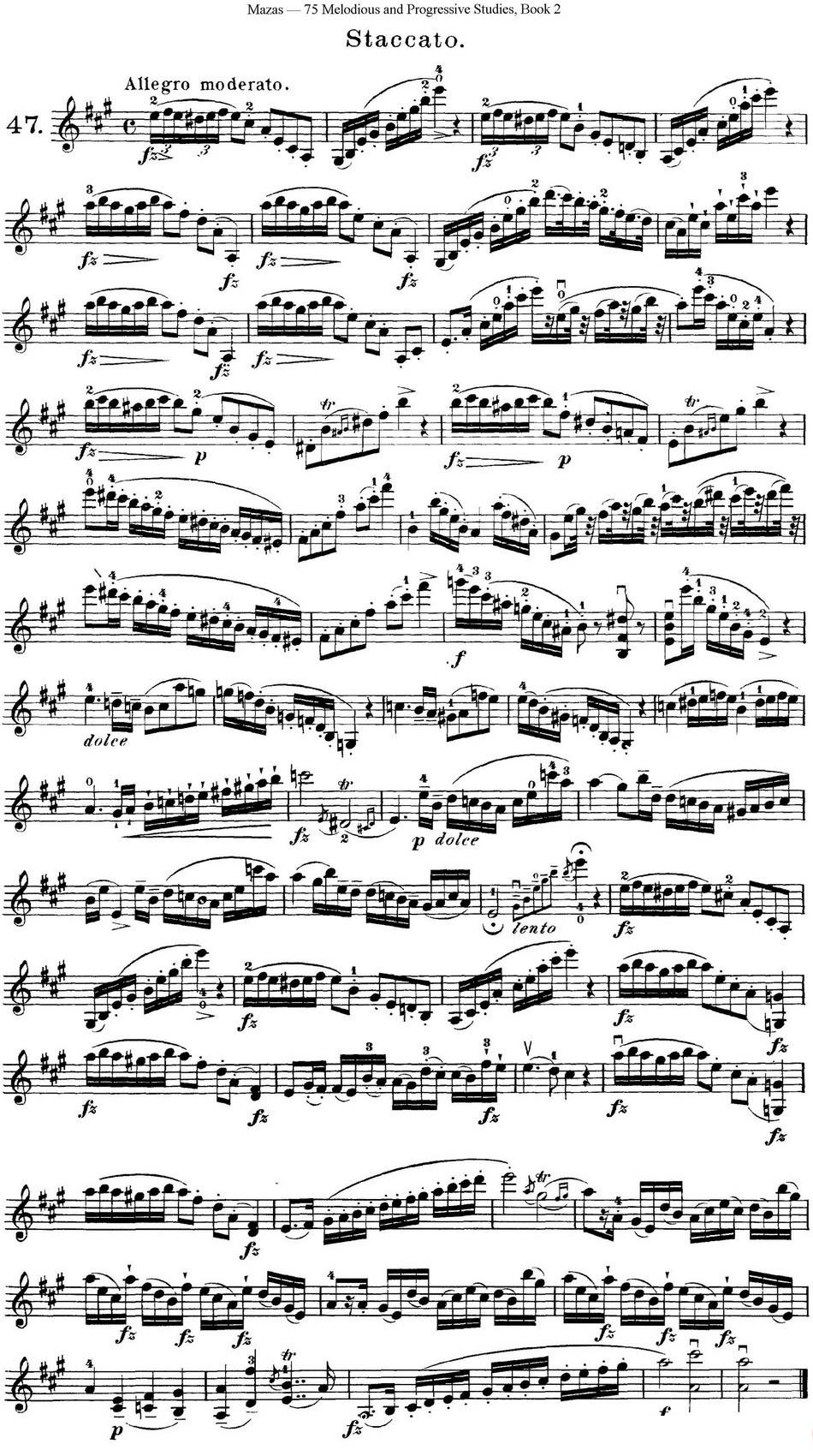 马扎斯小提琴练习曲 Op.36 第二册 华丽练习曲（47）