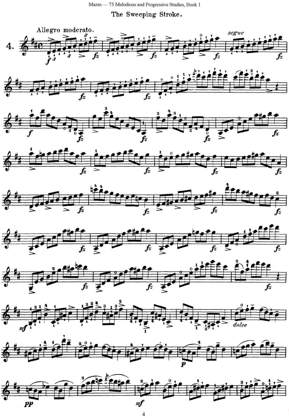 马扎斯小提琴练习曲 Op.36 第一册 特殊练习曲（4）