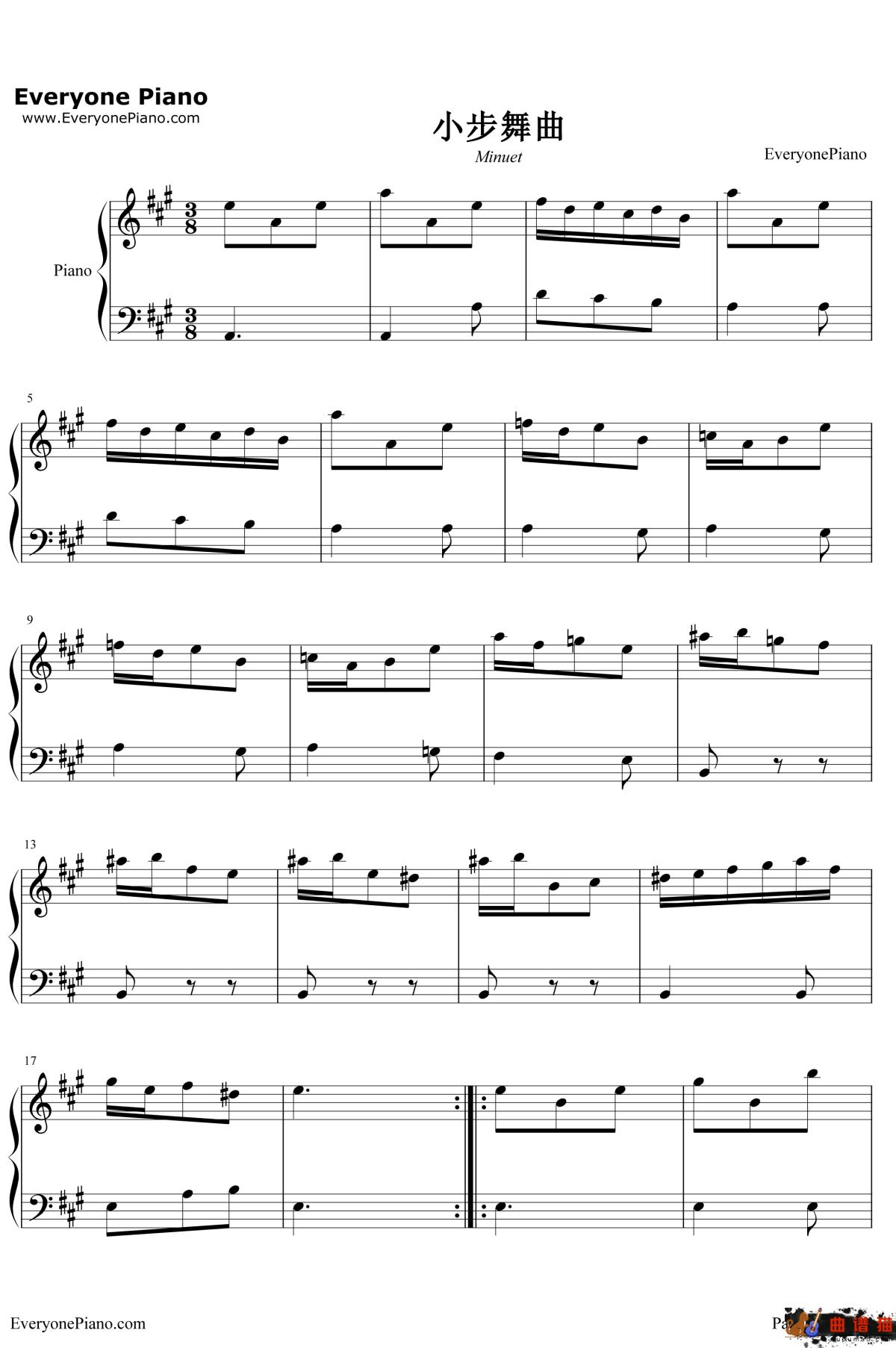 小步舞曲钢琴谱-DomenicoScarlatti-小步舞曲