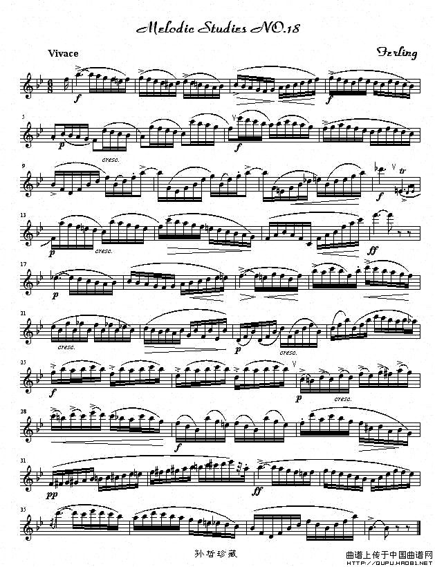 四十八首旋律练习曲之十八萨克斯谱